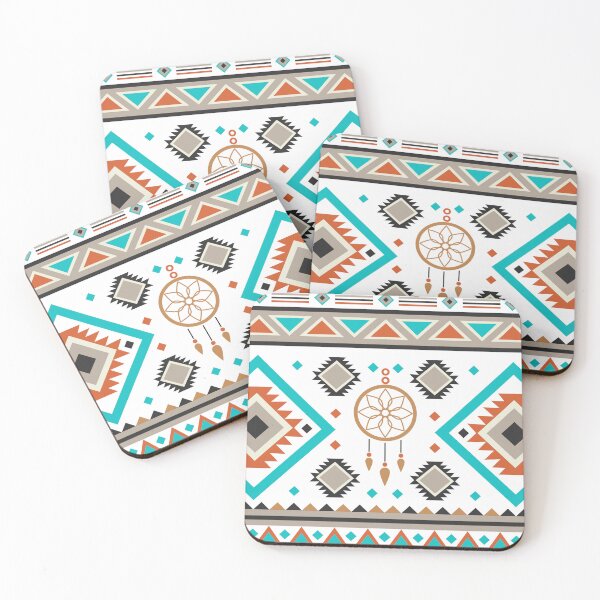 Item preview, Native American Textile Pattern in Turquoise, Orange, and Brown designed and sold by sirinda27.