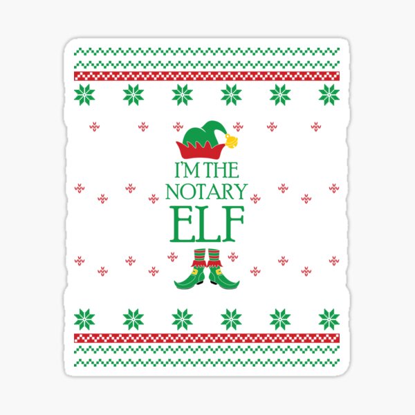 Item preview, I’m the Notary Elf – Funny Christmas Notary Ugly Sweater Design designed and sold by NotaryLife.