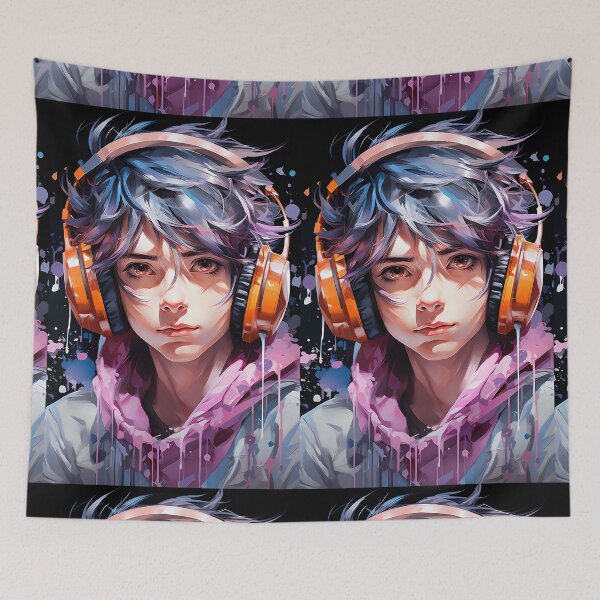 Item preview, Anime Boy with Headphone designed and sold by NMB-ART-Design.