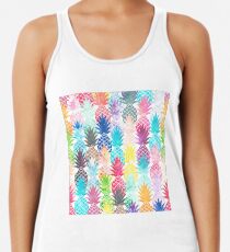 Hawaiian Pineapple Pattern Tropical Watercolor Women's Tank Top