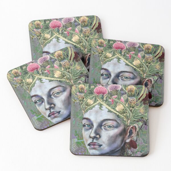 Item preview, Thistle Queen-Nature-Inspired Chalk and Vintage Illustration Artwork designed and sold by Laini Eckardt.