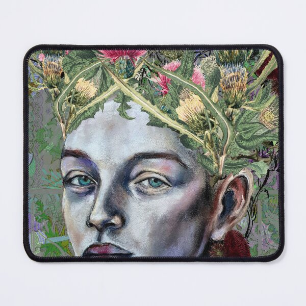 Item preview, Thistle Queen-Nature-Inspired Chalk and Vintage Illustration Artwork designed and sold by Laini Eckardt.
