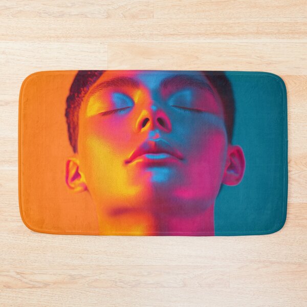 Item preview, Vibrant Neon Face – Futuristic Portrait in Gradient Lighting designed and sold by Art of Ngu.
