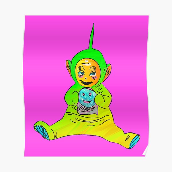 Green Teletubby Poster By Barbarianbarbar Redbubble