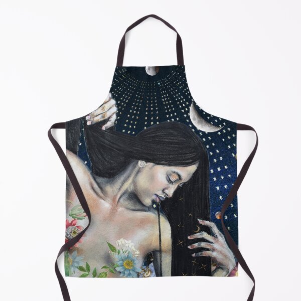 Item preview, Queen of the Night sky-Divine Feminine Chalk Pastel and Collage Artwork designed and sold by Laini Eckardt.