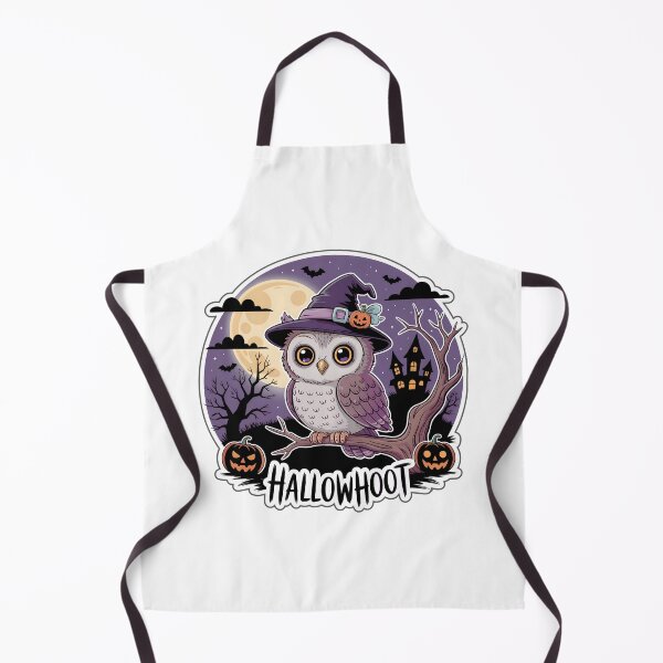 Item preview, Hallowhoot – Cute Halloween Owl Sticker | Chibi Owl with Haunted Castle & Moon designed and sold by Nuist25.
