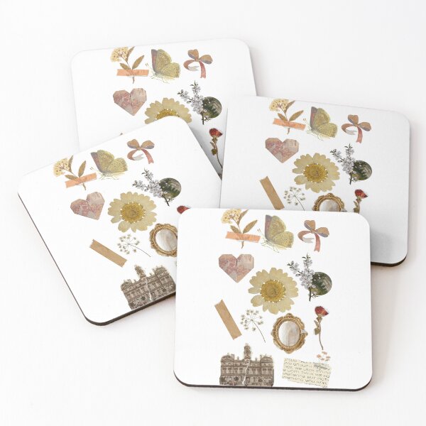 Item preview, Vintage Collage Sticker Pack – Flowers, Butterflies, Heart & Frames designed and sold by Aura-and-Ink.