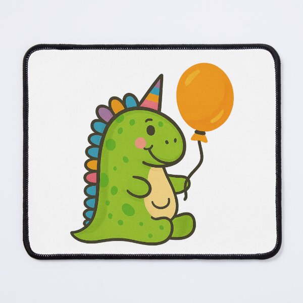 Item preview, Party Dinosaur with Balloon – Cute Birthday Dino Sticker designed and sold by CanSparkleArt.
