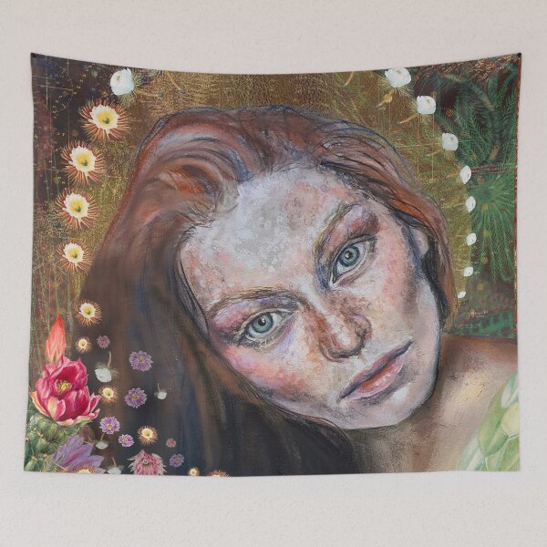 Item preview, Desert Madonna-Divine Feminine Chalk Pastel and Collage Artwork designed and sold by Laini Eckardt.