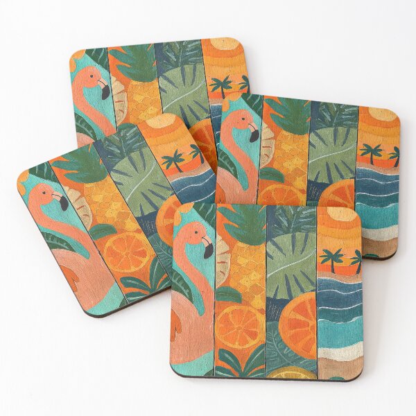 Item preview, Flamingo's Sanctuary with Palms and Tropical Fruits. designed and sold by Piotrek0001.