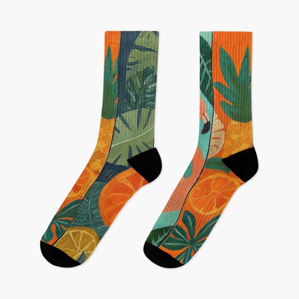 Item preview, Flamingo's Sanctuary with Palms and Tropical Fruits. designed and sold by Piotrek0001.