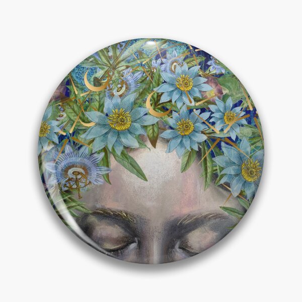 Item preview, Queen of the Dark Moon-Divine Feminine Chalk and Collage Artwork designed and sold by Laini Eckardt.