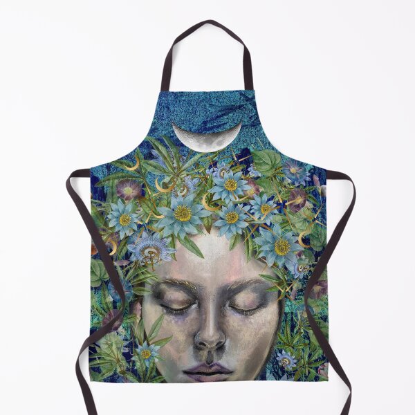 Item preview, Queen of the Dark Moon-Divine Feminine Chalk and Collage Artwork designed and sold by Laini Eckardt.