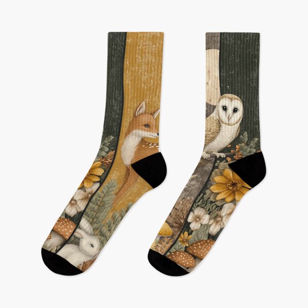 Item preview, Magical forest collage with an owl, fox, and rabbit. designed and sold by Piotrek0001.