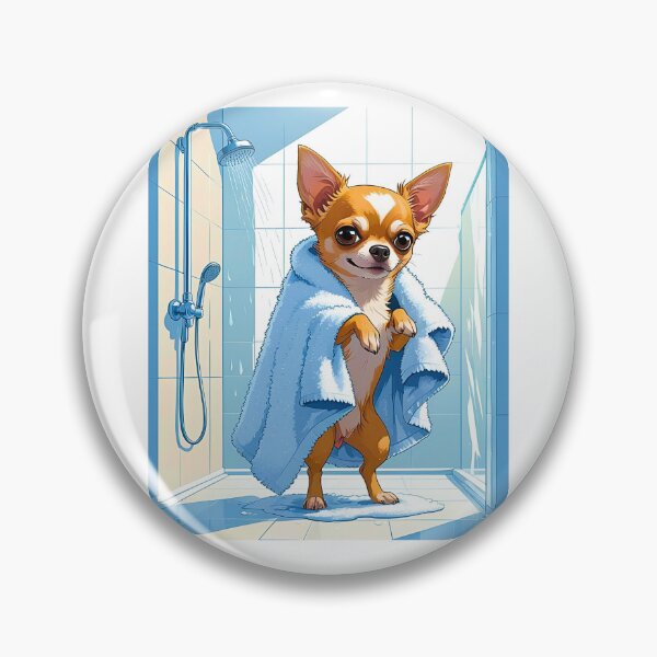 Item preview, Funny Chihuahua After Shower – Cute Cartoon Dog Toweling Off Design designed and sold by Fredster1966.