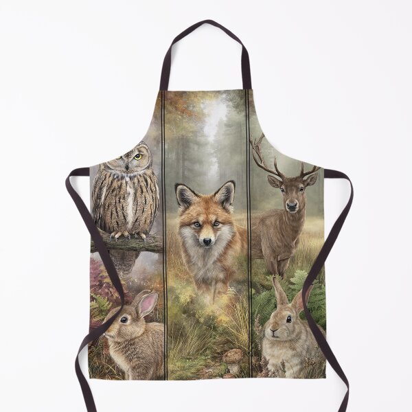 Item preview, Enchanted woodland creatures in a four-panel art collage. designed and sold by Piotrek0001.