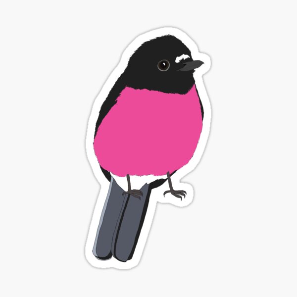 Item preview, Australian Bird Pink Robin Illustration designed and sold by LittleBirdIllustrations.
