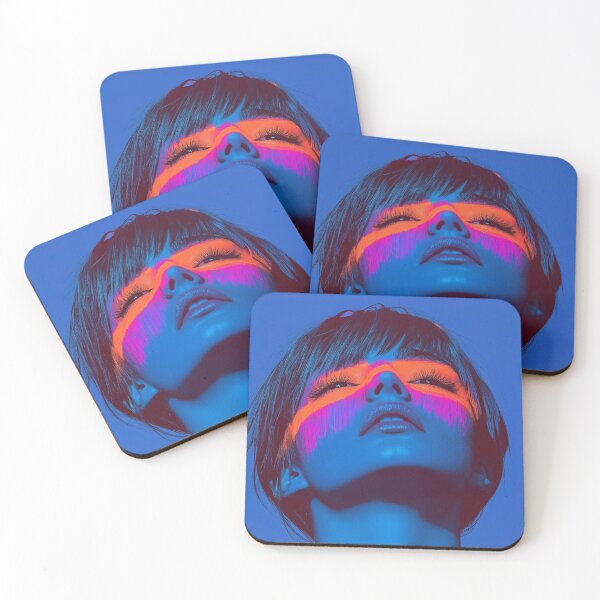 Item preview, Bold Neon Painted Face with Futuristic Glow Aesthetic designed and sold by Art of Ngu.