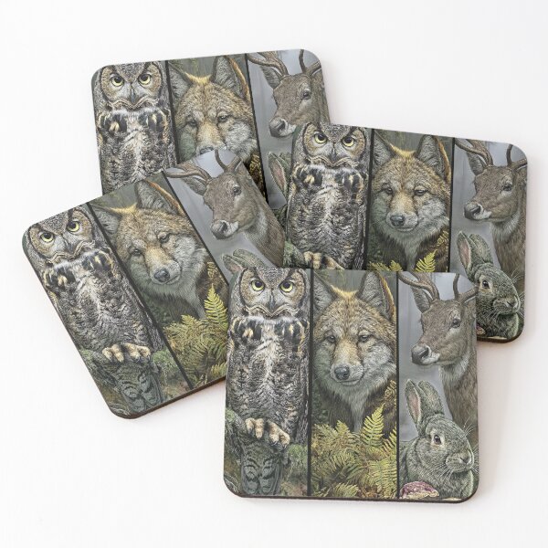 Item preview, The serene nocturnal world of woodland forest creatures. designed and sold by Piotrek0001.