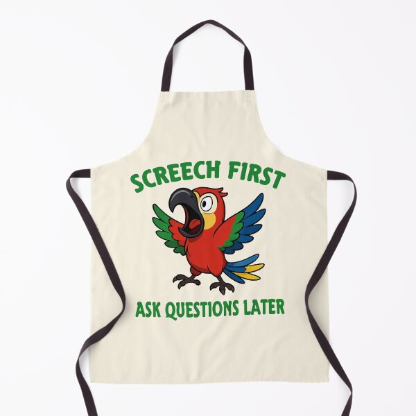 Item preview, Screech First Ask Questions Later Funny Parrot Design designed and sold by Rocklights.