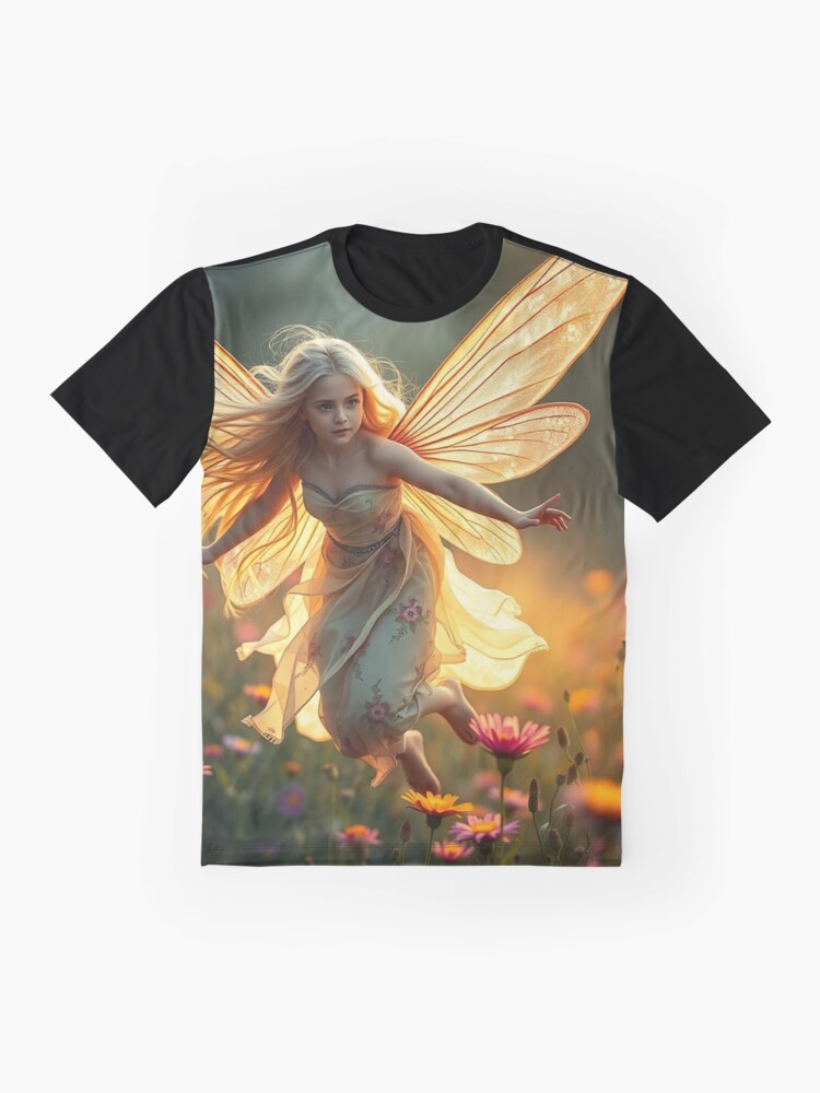 Thumbnail 4 of 5, Graphic T-Shirt, Flying Fairy designed and sold by LenCarol.