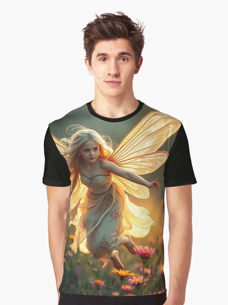 Thumbnail 1 of 5, Graphic T-Shirt, Flying Fairy designed and sold by LenCarol.