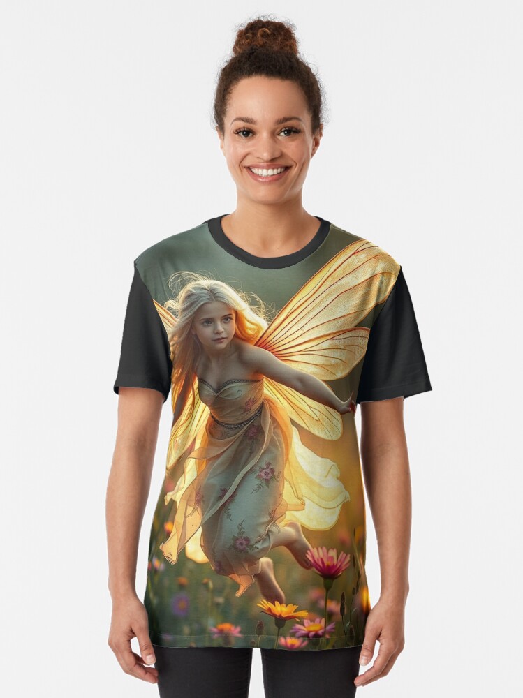Thumbnail 2 of 5, Graphic T-Shirt, Flying Fairy designed and sold by LenCarol.