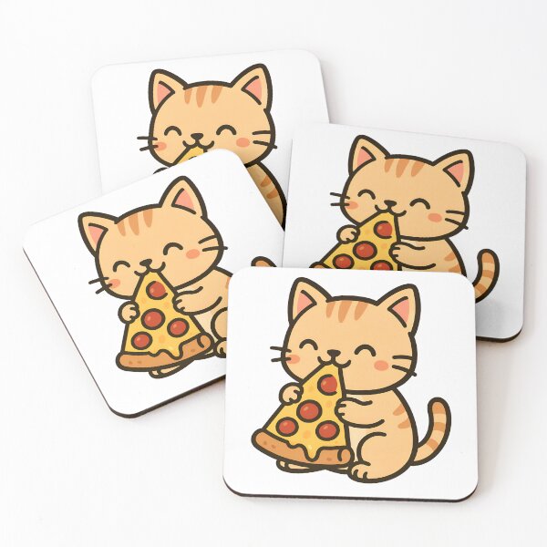 Item preview, Cute Cat Eating Pizza designed and sold by HobsS.
