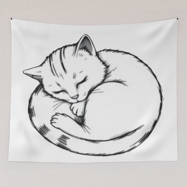 Item preview, Minimalist Cat Illustration: Nap Time Mood designed and sold by Iuqiune.