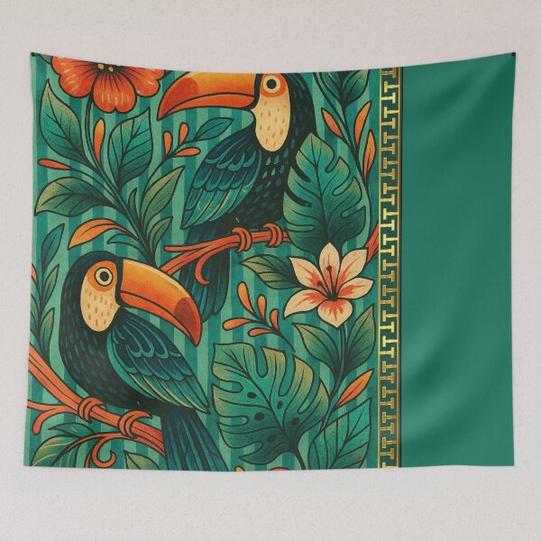 Item preview, Tropical Tango Toucans designed and sold by Dream Bloom Gallery.