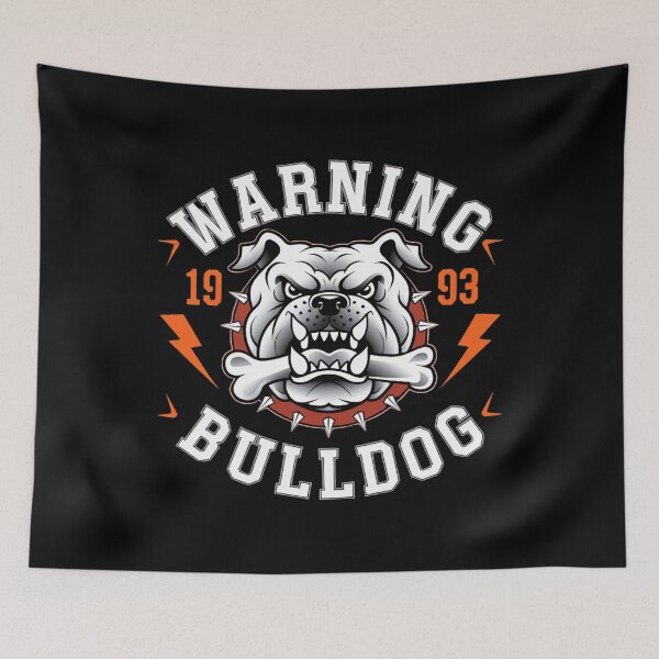 Item preview, Vintage Tattoo Bulldog Illustration – Aggressive Dog Art with Lightning and Bone designed and sold by ARTReMi.