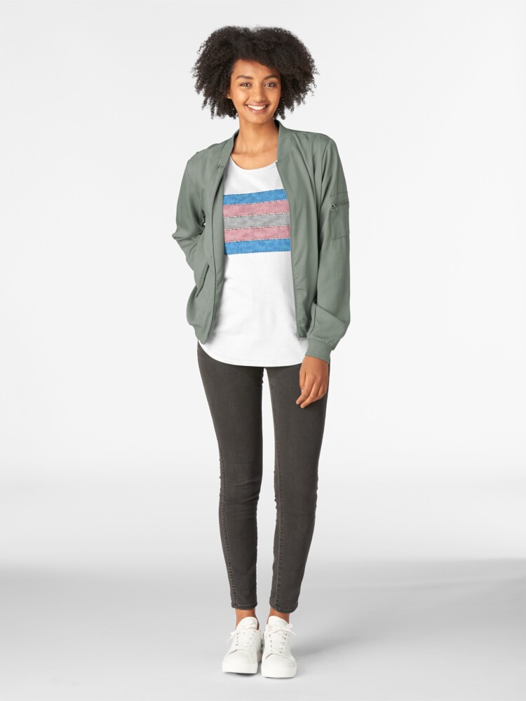 Alternate view of Transgender Denim Flag Premium Scoop T-Shirt