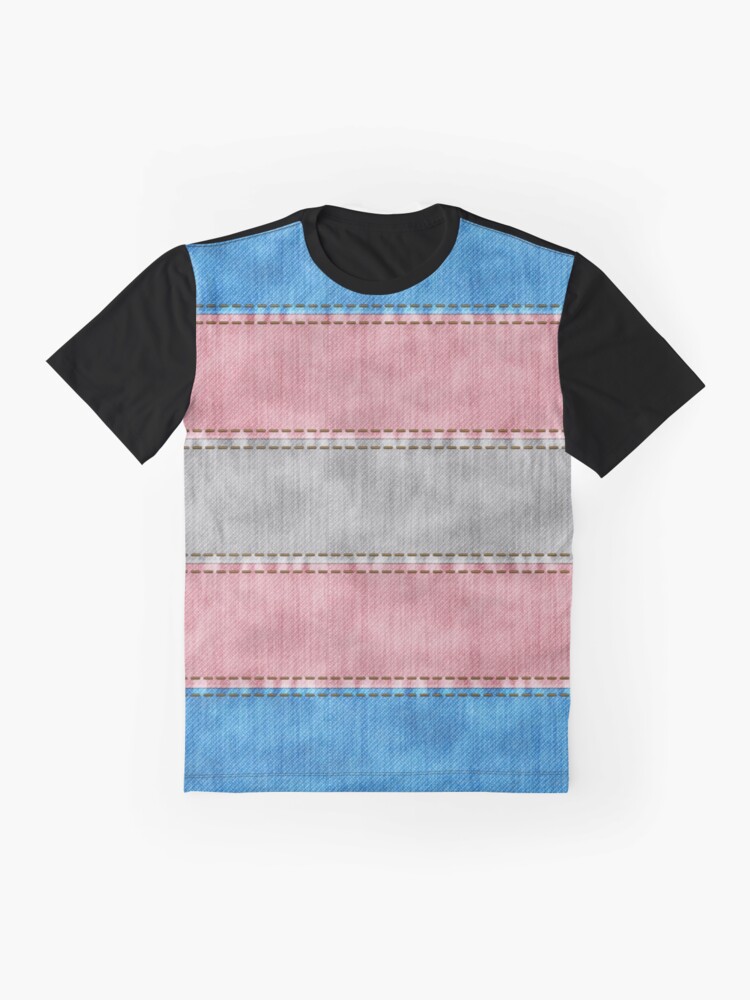 Alternate view of Transgender Denim Flag Graphic T-Shirt