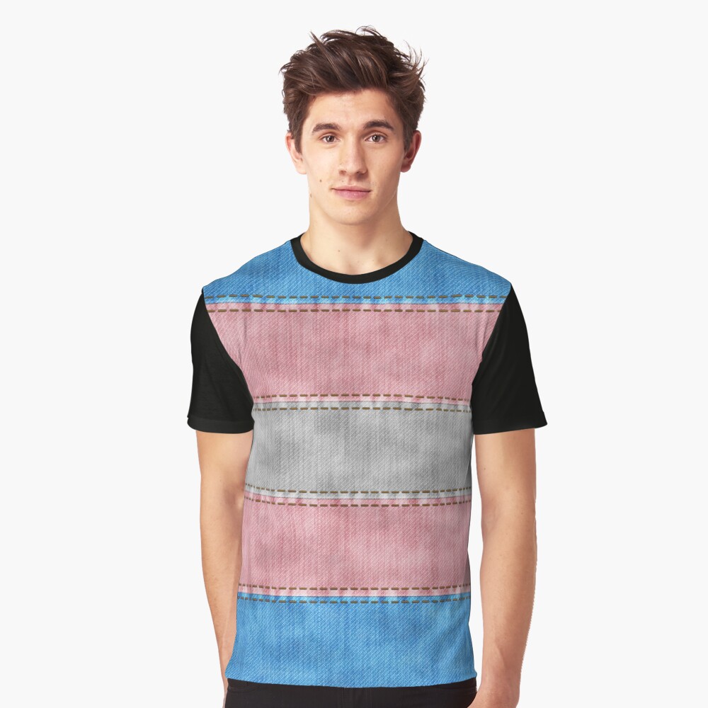 Transgender Denim Flag Graphic T-Shirt