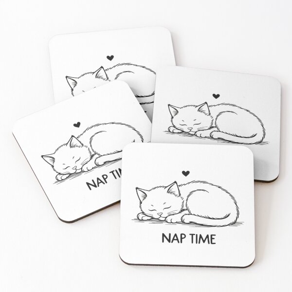 Item preview, Curled-Up Cat Art for Nap Lovers designed and sold by Iuqiune.