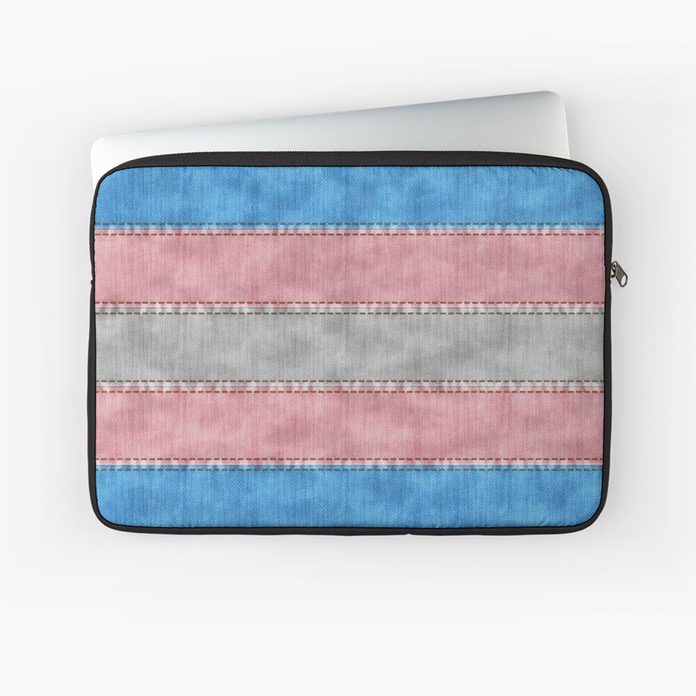 Transgender Denim Flag Laptop Sleeve