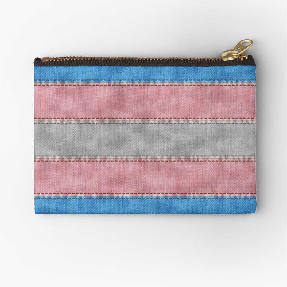 Transgender Denim Flag Zipper Pouch