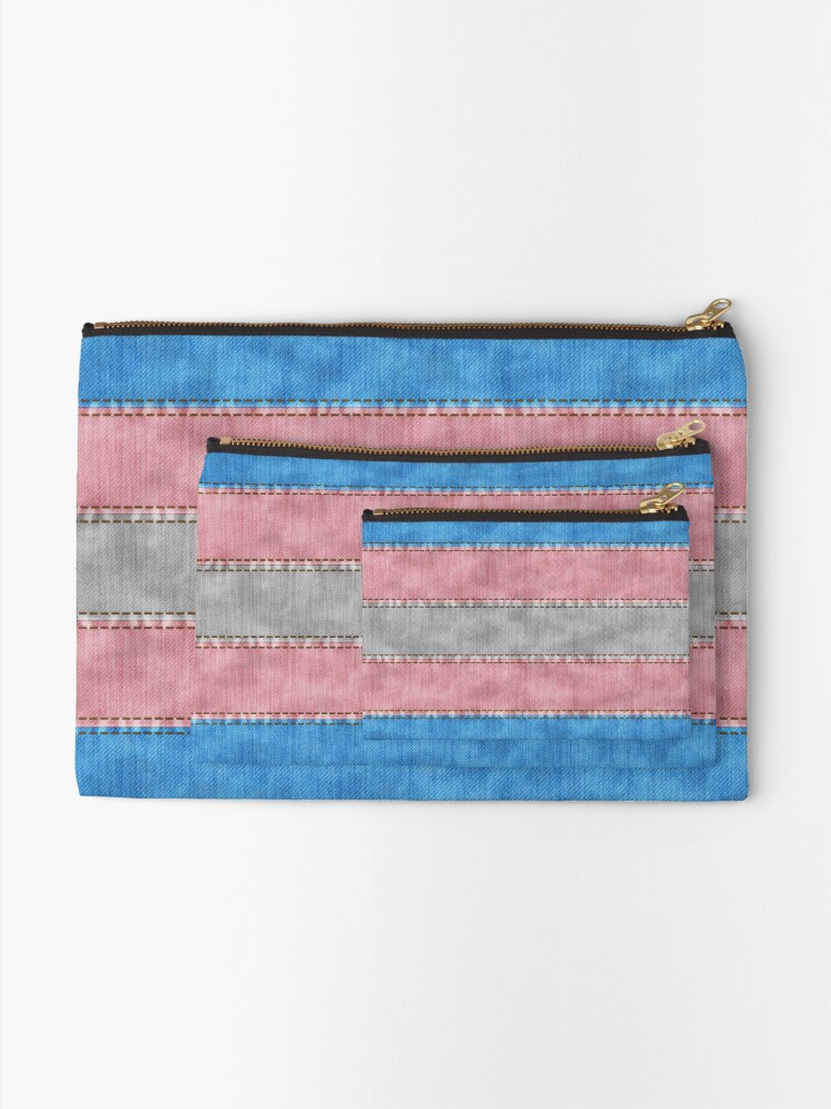 Alternate view of Transgender Denim Flag Zipper Pouch