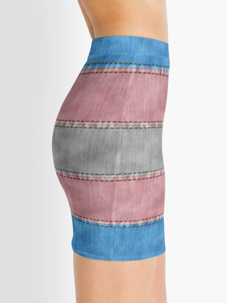 Alternate view of Transgender Denim Flag Mini Skirt