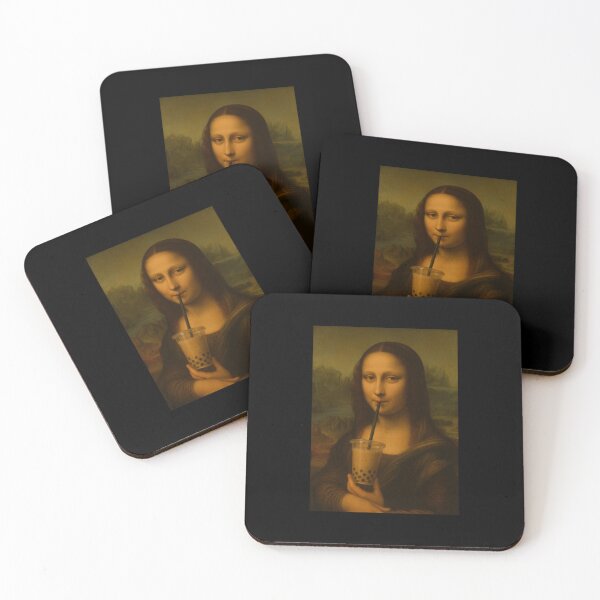 Item preview, Monalisa Painting Art Boba Tea Boys Girls Kids designed and sold by rafaeltto.