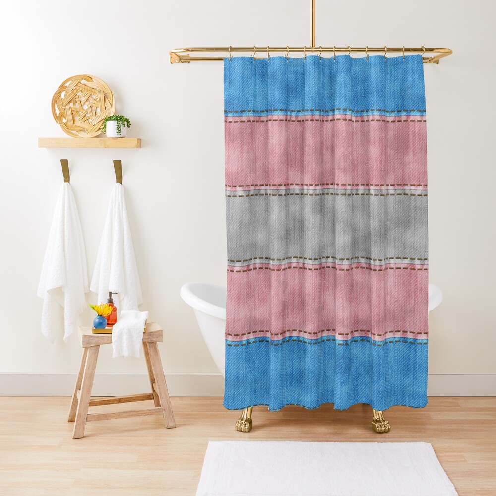 Transgender Denim Flag Shower Curtain