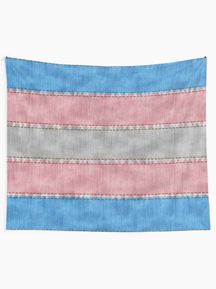 Alternate view of Transgender Denim Flag Tapestry