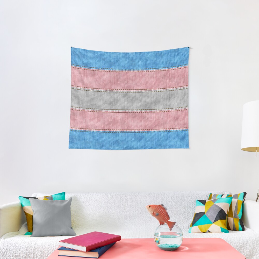 Transgender Denim Flag Tapestry