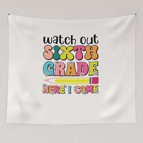 Item preview, Sixth Grade Here I Come Groovy Pencil Flower Back To School designed and sold by diyoor.