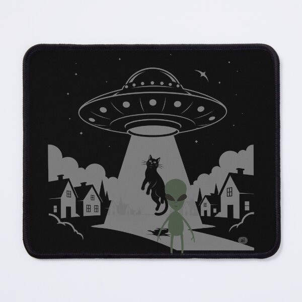 Item preview, UFO Cat Abduction: Funny Alien Encounter Sci-Fi Graphic designed and sold by Teez Haven.