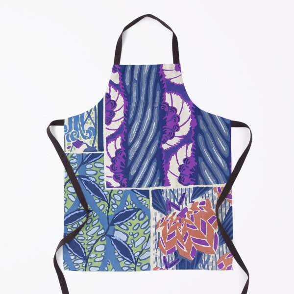 Item preview, Bold Vintage Botanical Collage – Art Deco Floral Pattern in Blue, Purple, Coral designed and sold by trajeado14.