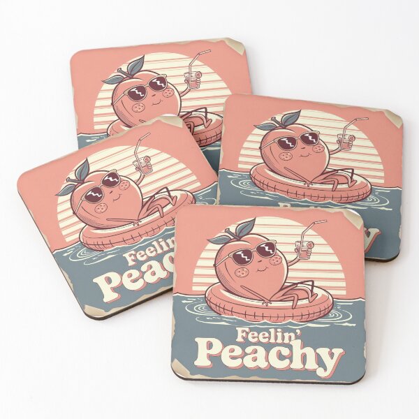 Item preview, Feelin’ Peachy – Cute Retro Fruit Design for Summer Vibes designed and sold by ARTReMi.
