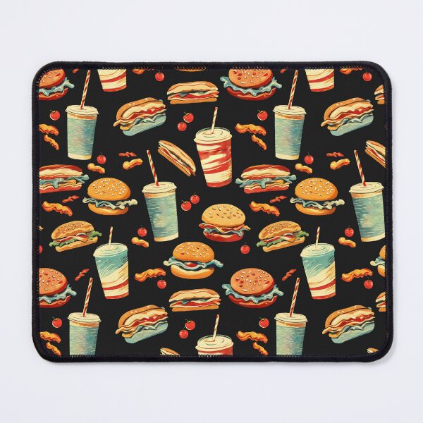 Item preview, Fast Food and Drinks Pattern | Retro Style designed and sold by UnhingedBird.