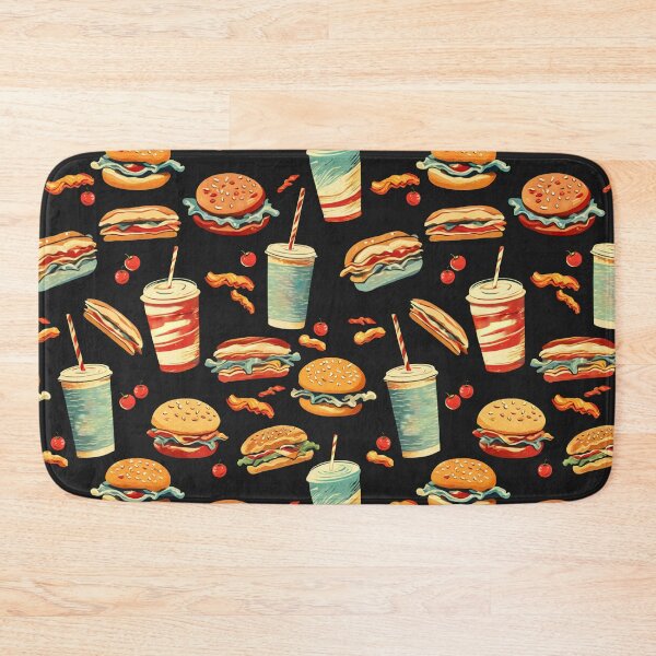 Item preview, Fast Food and Drinks Pattern | Retro Style designed and sold by UnhingedBird.