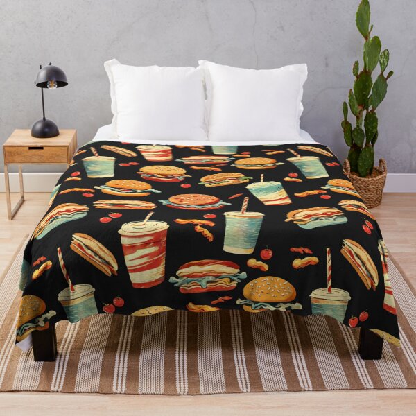 Item preview, Fast Food and Drinks Pattern | Retro Style designed and sold by UnhingedBird.